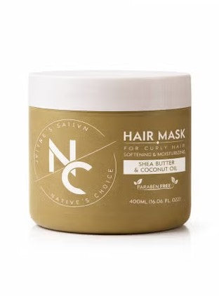ناتيف شويس حمام كريم 400مل زيت جوز هند وشيا - Native Choice Hair Mask 400ml - Coconut Oil & Shea