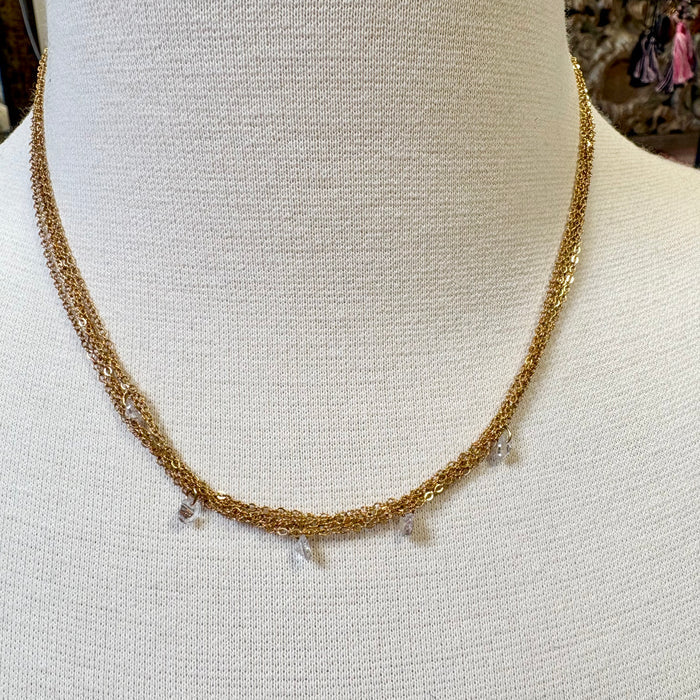 CC Multi Chain Crystal Necklace