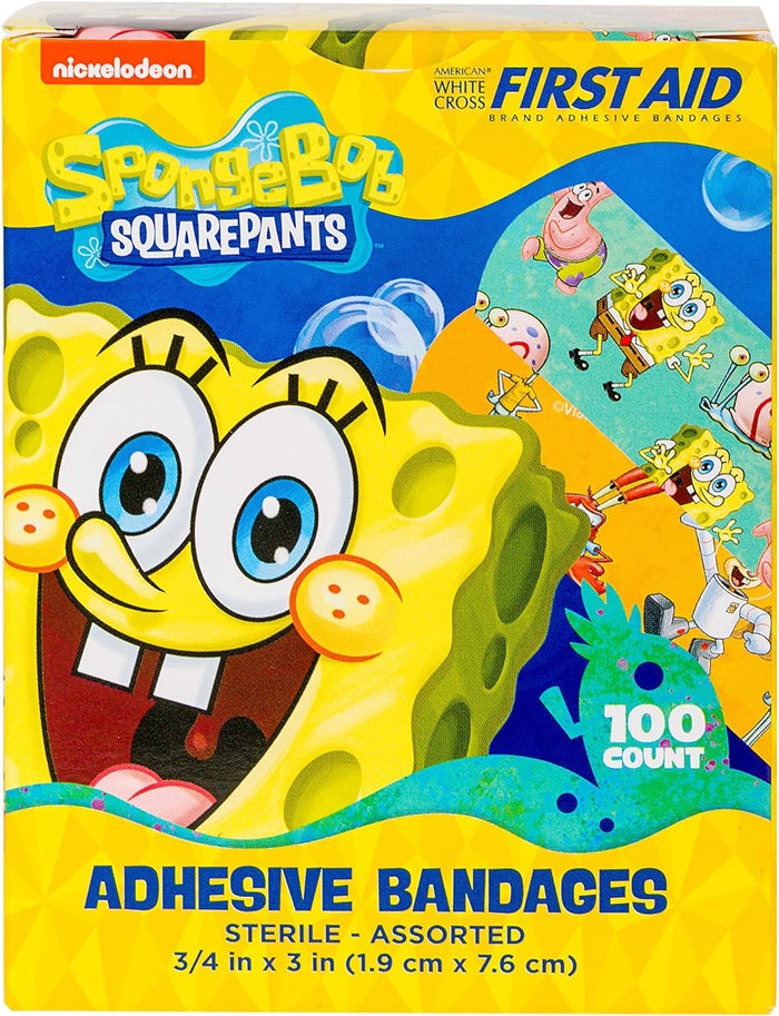 Adhesive Bandages for Kids - (Spongebob First Aid Supplies) (Sterile Stat-Strip 100 Count Box)