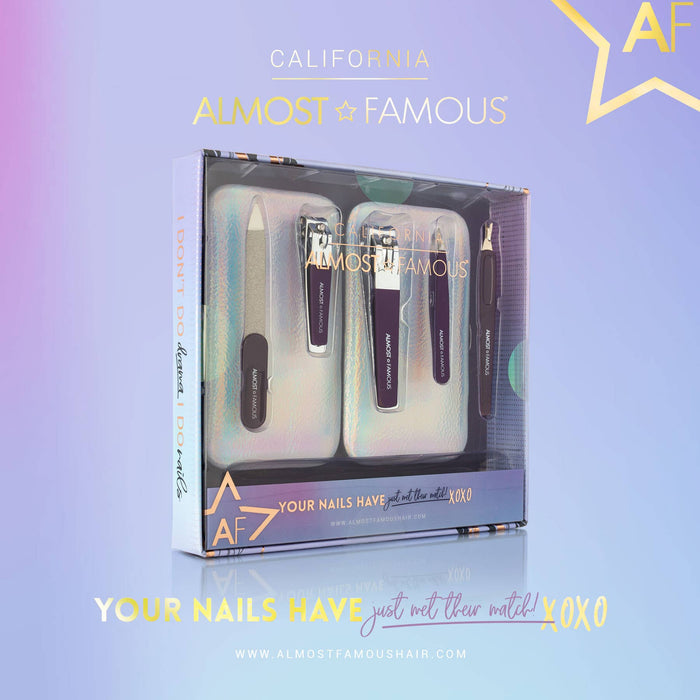 Almost Famous - 5pc Manicure Tool Kit with Holographic Case