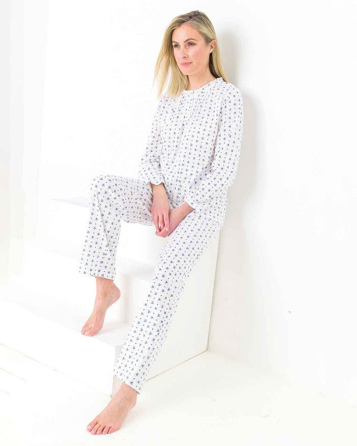 Alyssa Long Sleeve Cotton Pyjamas - The Classic Boutique