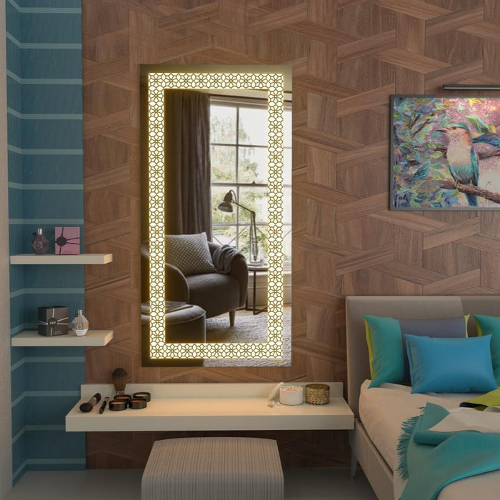 standing mirror with led lights
