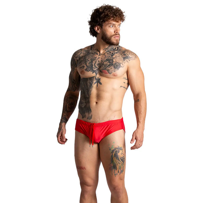 Brazilian Red Swim Brief vista posterior de Gigo Underwear