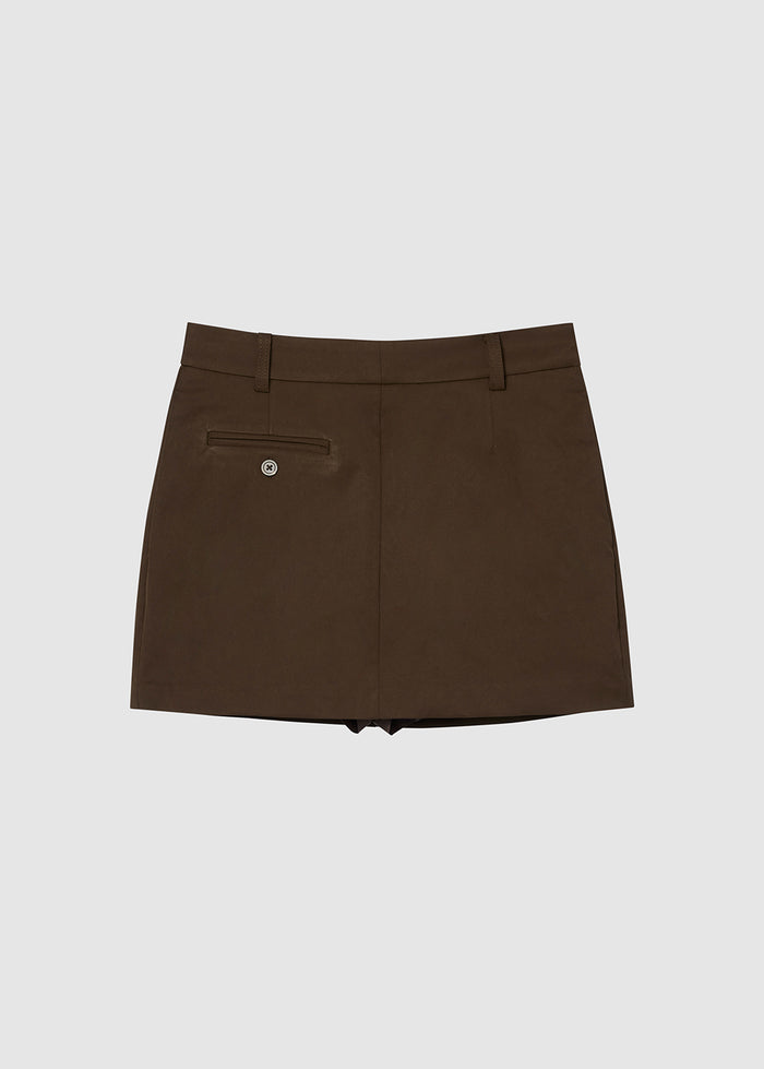 BROWN TAILORED SKORT