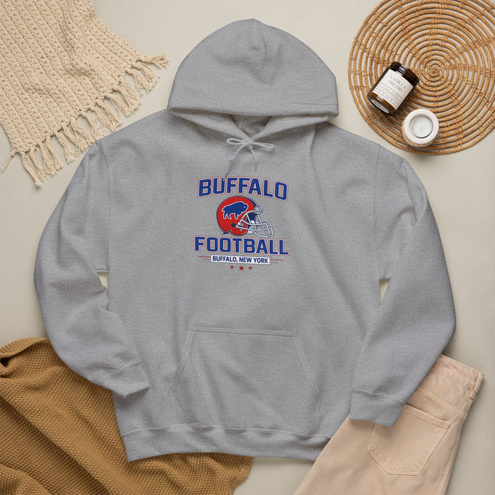 Buffalo Football Hoodie | Vintage Buffalo Helmet Pullover Hoodie | Buffalo NY Fan Apparel