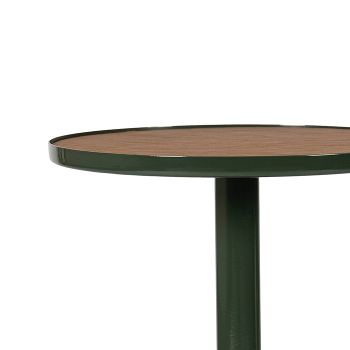 Calder Leather Drink Table: GREEN