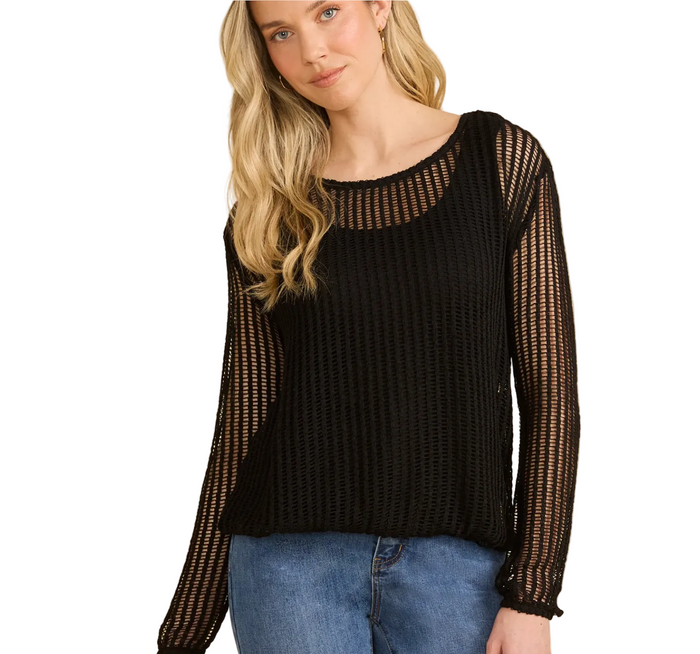 CC FDJ Black Mesh Bubble Top