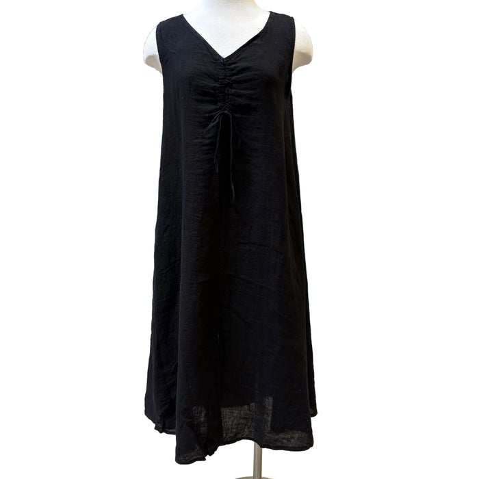 CC Meo Meli Midi Black Linen Dress