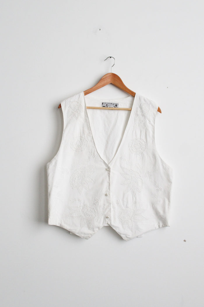 chamomile embroidered vest