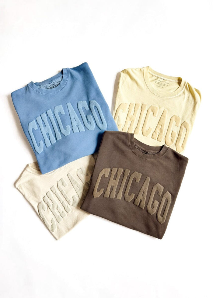 Chicago Collegiate Puff Crop Tee - Ivory