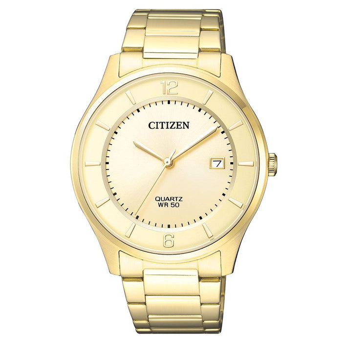 Citizen Gents Gold Stainless Steel Quartz Men's Watch - BD0043-83P