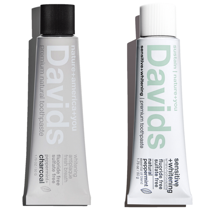 Davids travel size premium toothpaste / duo / 1.75 oz