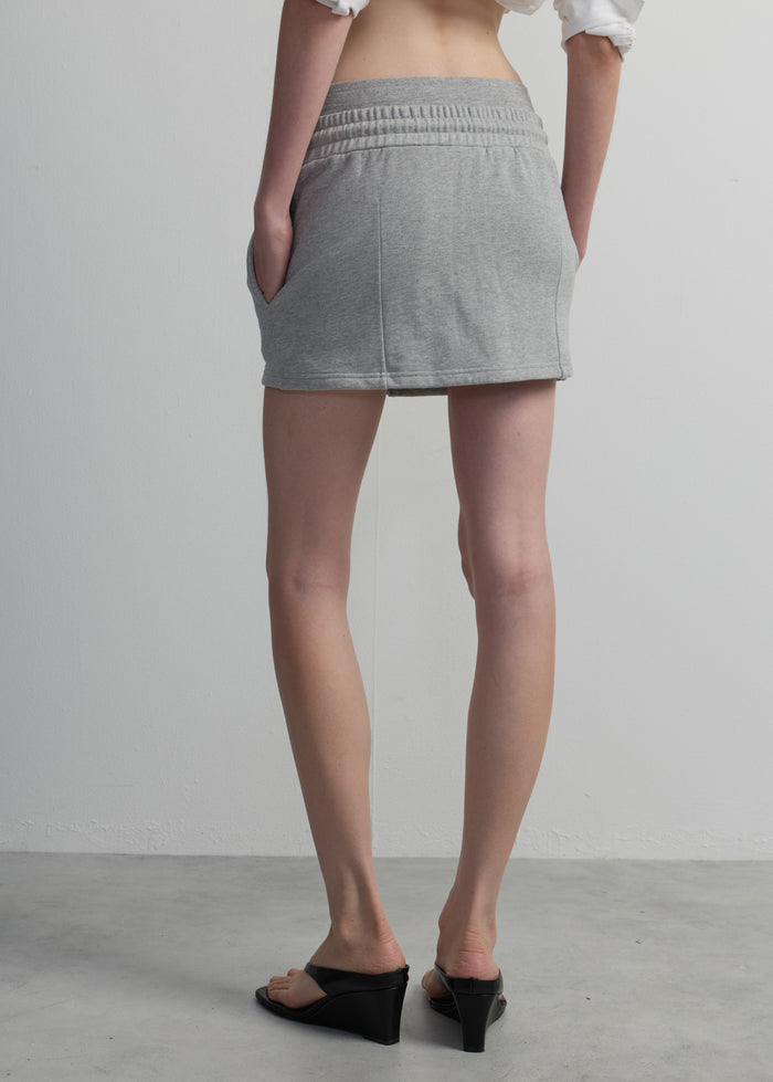 DOUBLE WAIST MINI SKIRT