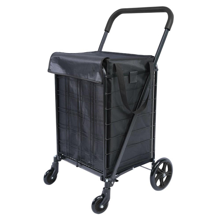 Folding Utility Cart 110lb Capacity 360° Swivel Wheels Weatherproof