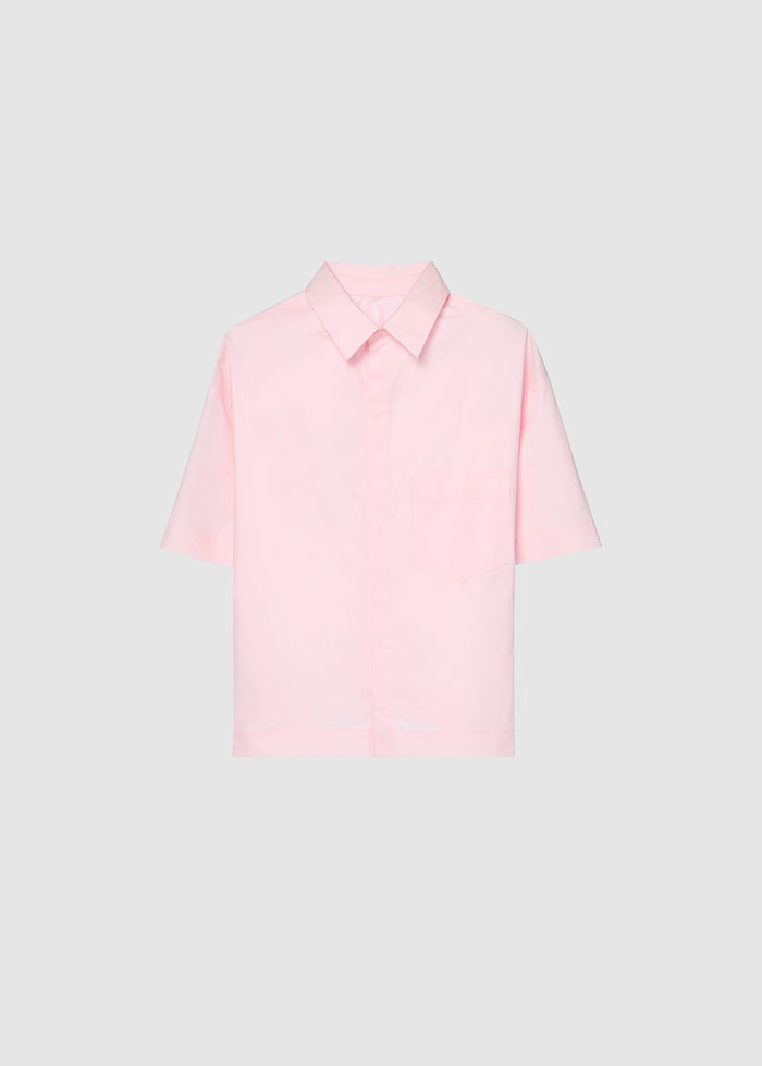 FUNNEL-NECK CAPE SHIRT
