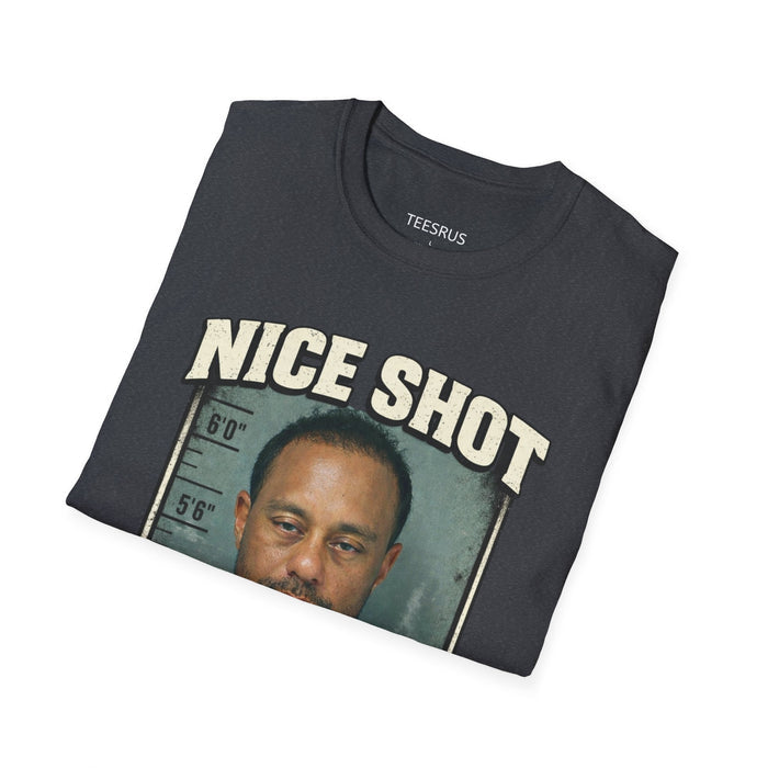 Funny Ashtray Mugshot T-Shirt – 'Nice Shot Ashtray' Graphic Tee