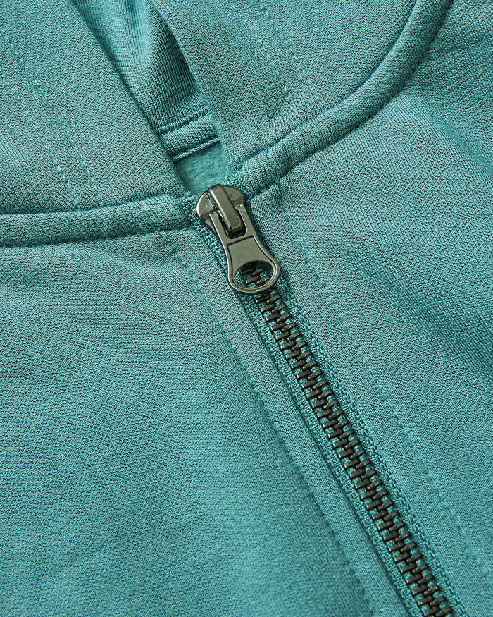 Girls Stormcloud Cropped Boxy Crew Neck Tee zipper detail.