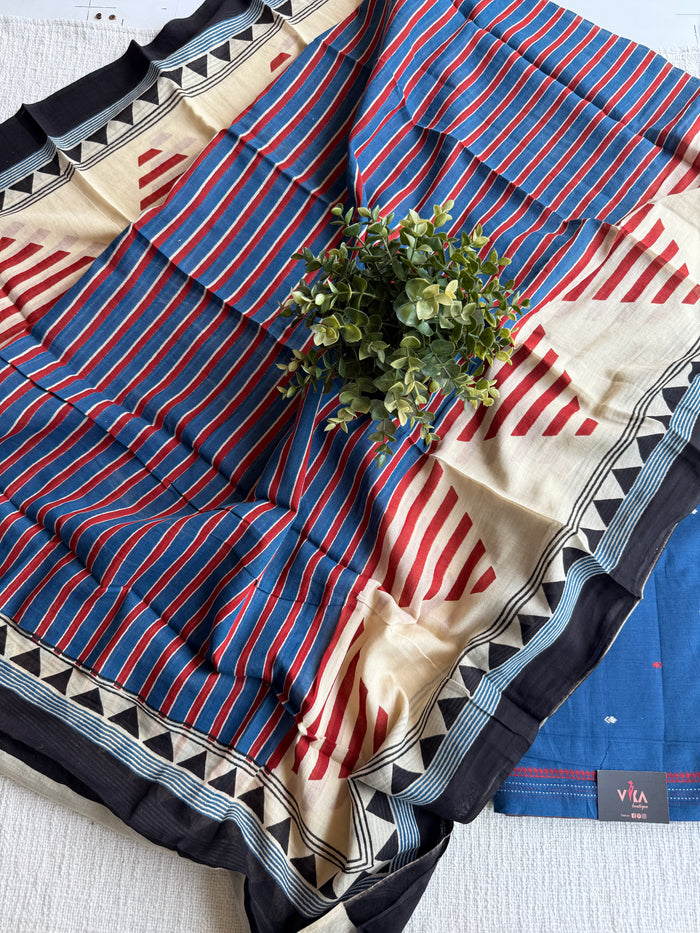 Handloom suit set with cotton dupatta