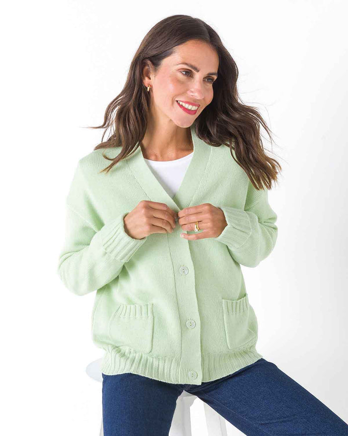Jocelyn Mint Green Wool Blend Cardigan - The Classic Boutique