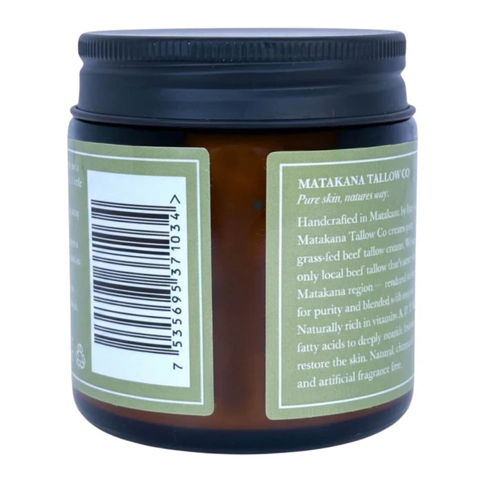 Back view of lemongrass tallow with a blurb about the product.