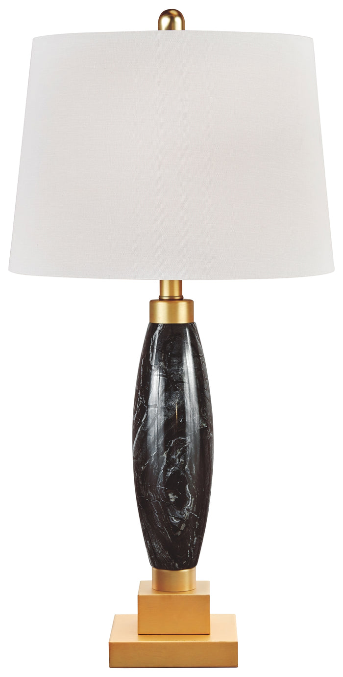 Malencia L429004 BlackBrass Finish Marble Table Lamp 1CN