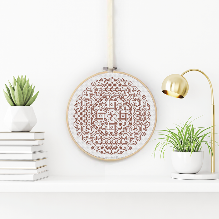 Mandala in Mahogany Blackwork Pattern by Peppermint Purple