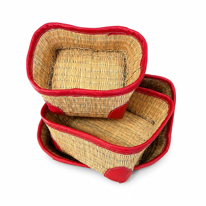Medium Red Trim Storage Basket