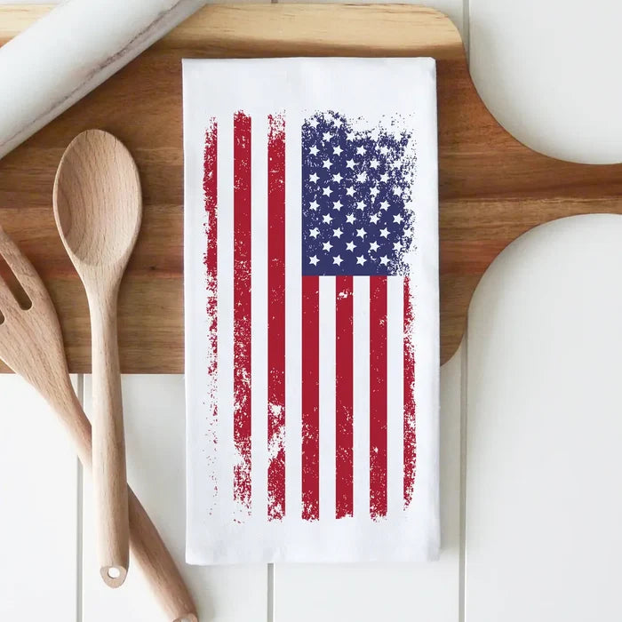 NS American Flag Tea Towel