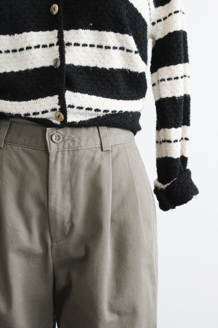olive cotton trousers