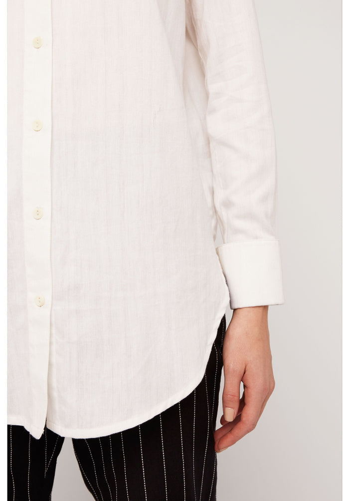 People Tree - Chemise Blanche Coton Hand Made-Tops-W005UX.WH1