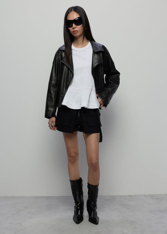 PEPLUM SHORT SLEEVE TEE