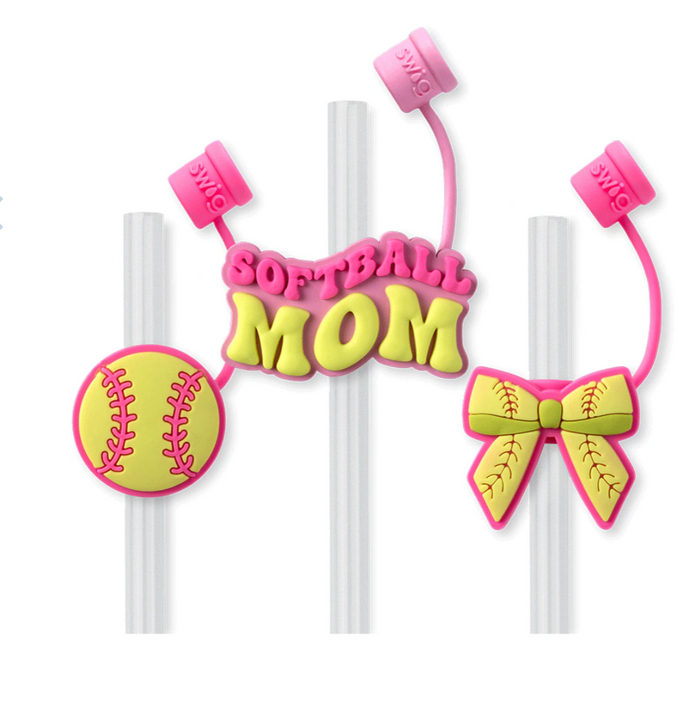 Pitch Hit Run Straw Topper Set