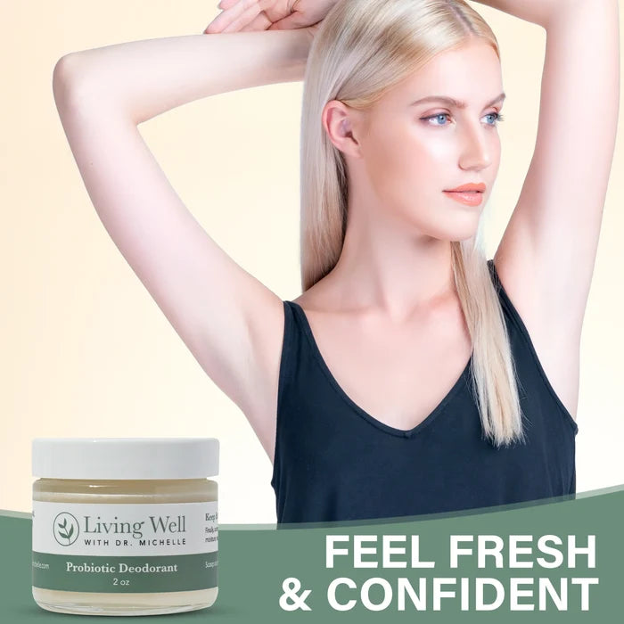 Living Well Probiotic Deodorant application
