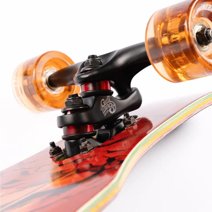 Sector 9 Sidewinder truck detail close-up on Rasta Mini Striker skateboard