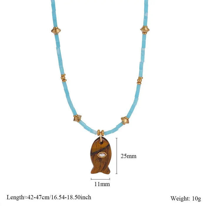 TL A A Fish Gem Necklace
