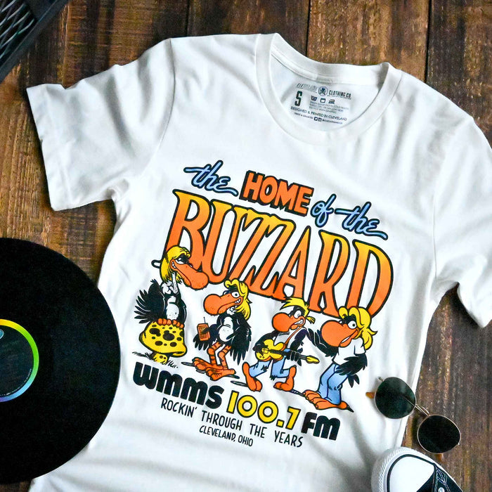 WMMS 100.7 FM The Buzzard - Rockin Through The Years - Mens/Unisex Crew T-Shirt *Officially Licensed