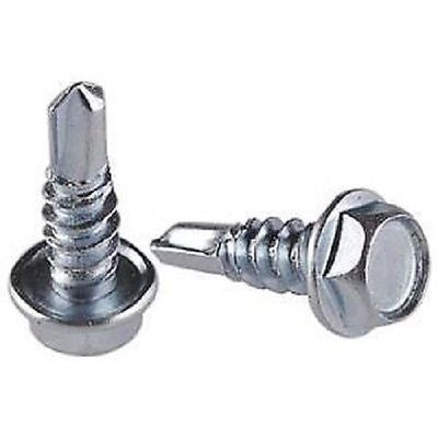 100 Pack Hex Head 10 X 1/2" Zinc Self Drilling Tek Screws
