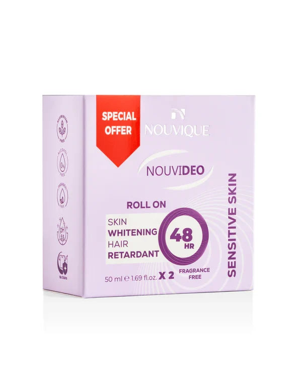 نوفيك رول اون نوفي ديو 1+1 سنيستف50مل - Nouvique Nouvideo Roll On Sensitive Skin 2X50ML (Kit)