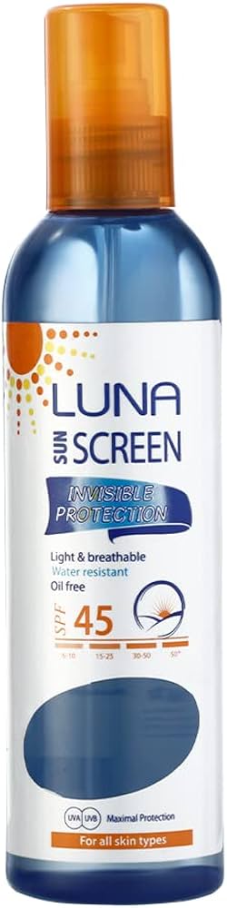 لونا صن سكرين انفسبل 200مل حمايه 45 سبراي  - Luna Invisible Sunscreen Spray 200 ml - SPF 45