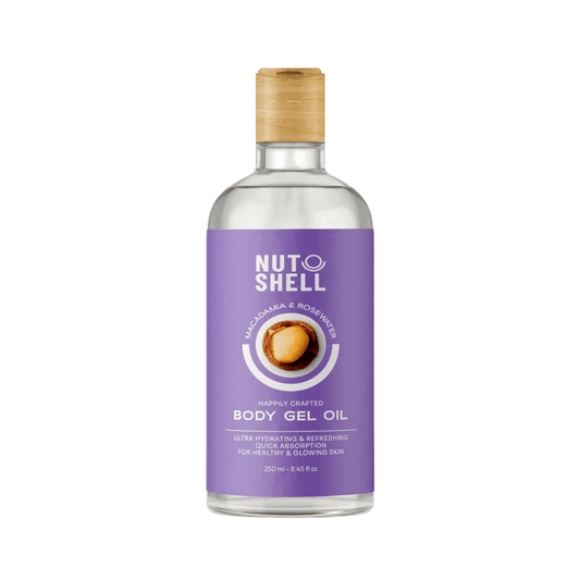 نات شيل بادي جيل اويل  250مل مكاديميا وماء ورد - Nut shell Body Gel Oil 250ml - Macadamia & Rose Water