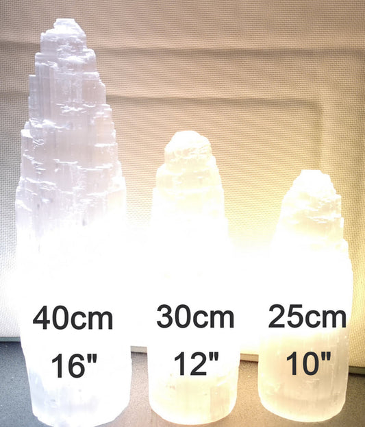 Earthstore® 30cm Selenite White Tower Lamp (apx 12")