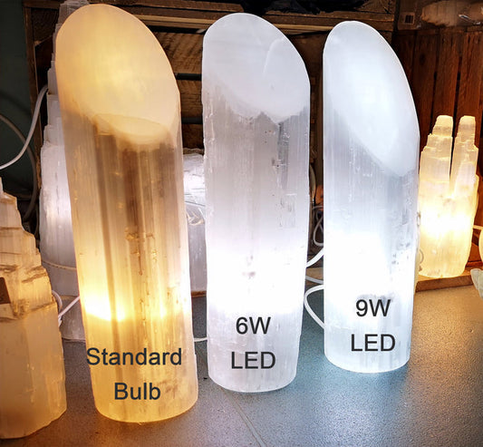 Earthstore® 40cm Selenite White LIPSTICK SHAPE Lamp (apx 16")