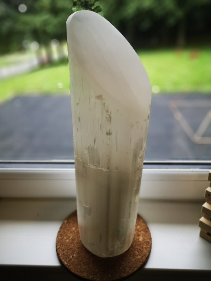 Earthstore® 40cm Selenite White LIPSTICK SHAPE Lamp (apx 16")