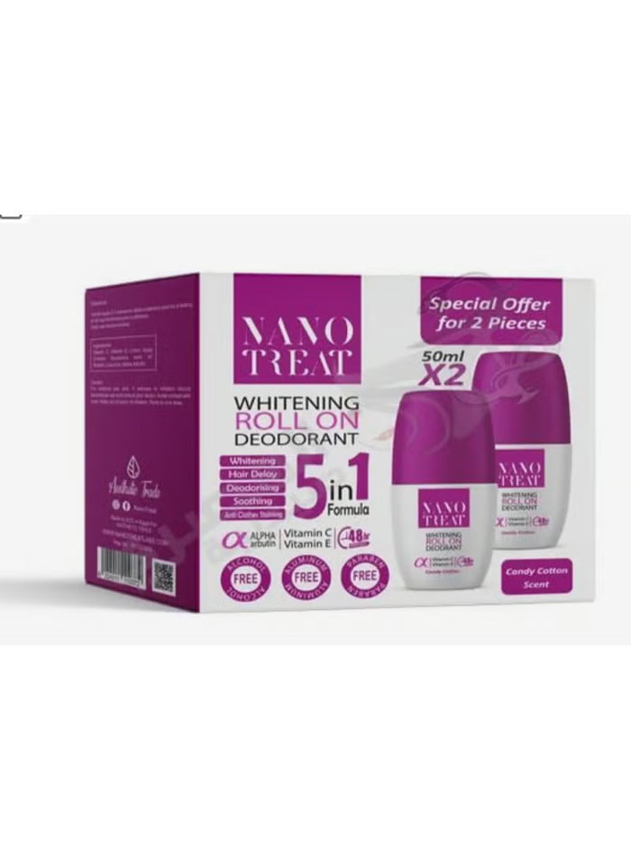 نانو تريت رول اون 50مل كاندي كوتن 2ق عرض - Nano treat roll on x2 cotton candy 50ml