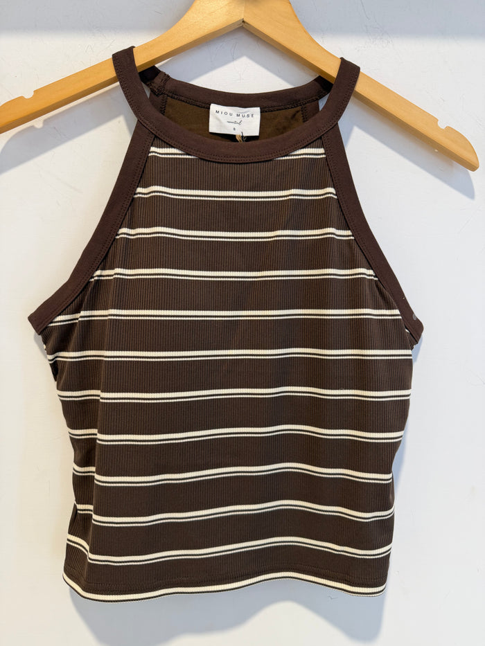Rory Brown & Cream Striped Tank