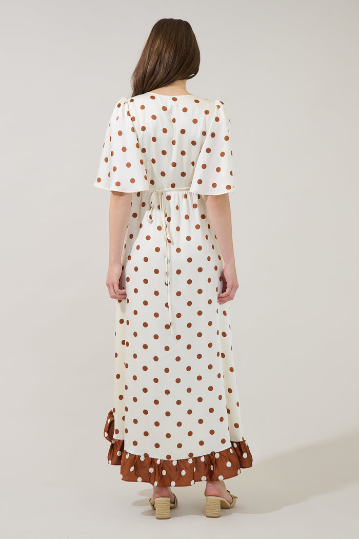 Abelia Hi-Low Maxi Wrap Dress Polka Dot