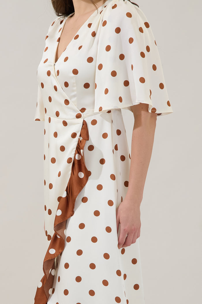 Abelia Hi-Low Maxi Wrap Dress Polka Dot