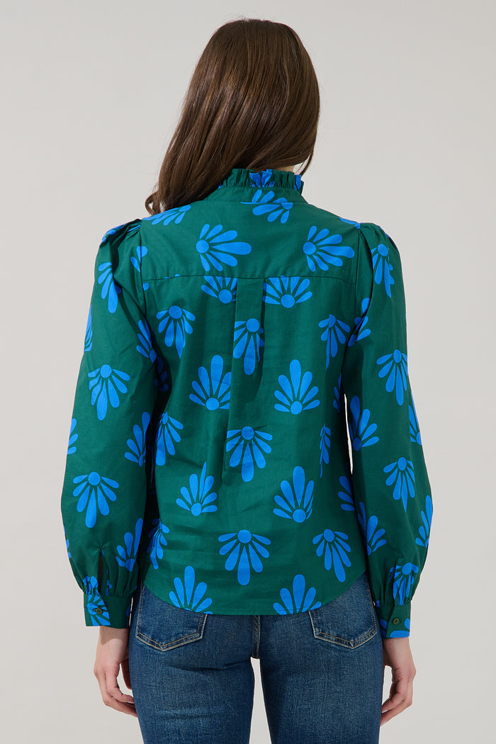 Adelia Split Neck Top Geo