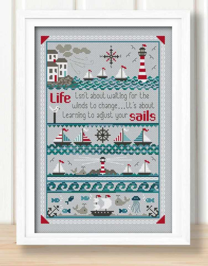 Adjust Your Sails Cross Stitch Kit, Little Dove Designs