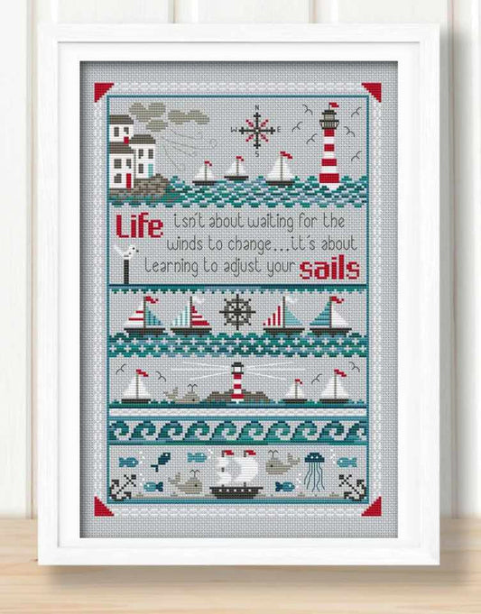 Adjust Your Sails Cross Stitch Kit, Little Dove Designs